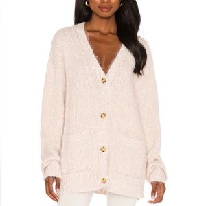 Free People Nevermind Oversized Cardigan in Pale Pink- Size M